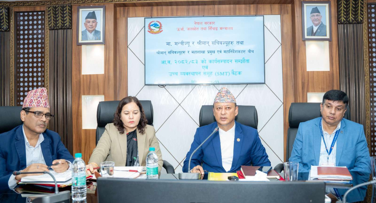 मन्त्री खड्कासँग सचिवहरूको प्रतिबद्धता : ‘परिणाममुखी काम र नियमित प्रगति मूल्याङ्कन गर्छौँ’