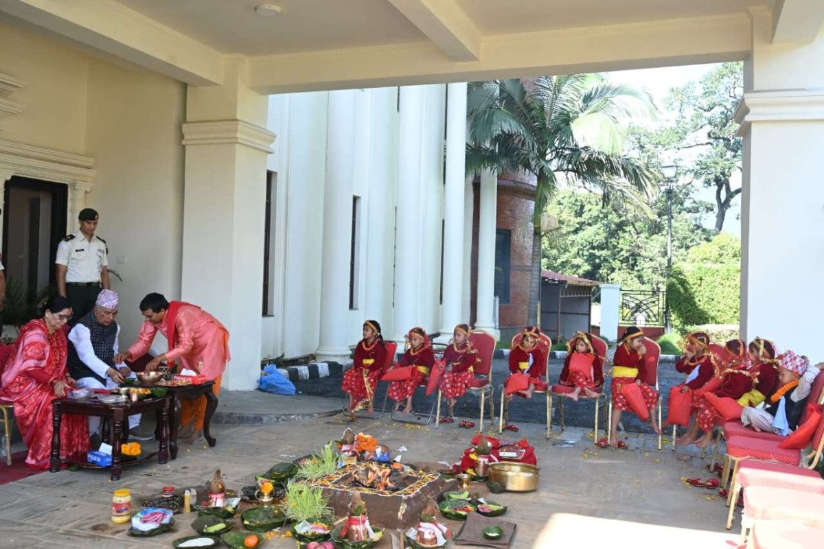 राष्ट्रपति पौडेलले गरे नवकन्याहरुको पूजा