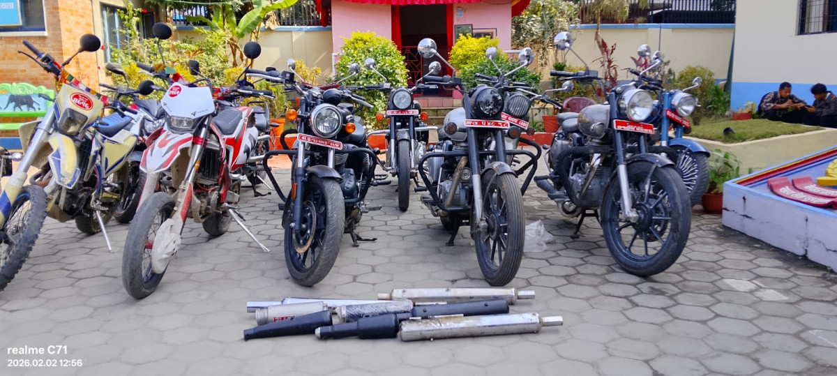 स्वरूप परिवर्तन तथा ध्वनी प्रदूषण गर्ने १२ मोटरसाइकल नियन्त्रणमा